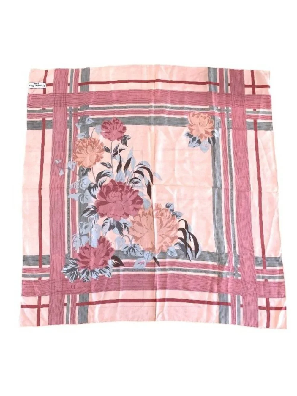 Christian Dior Stole Shawl Scarf Accessories Silk Logo Total Pink Red